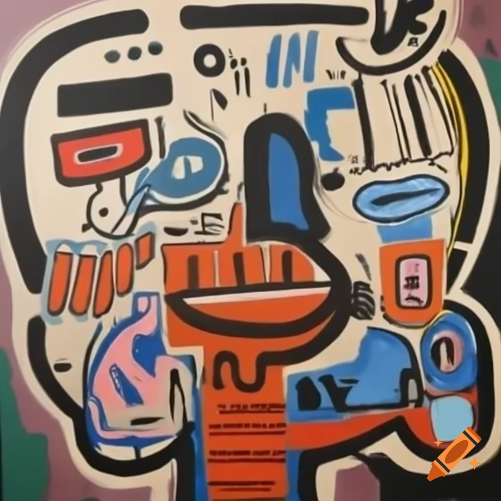 Humanoids painting by Jean-Michel Basquiat