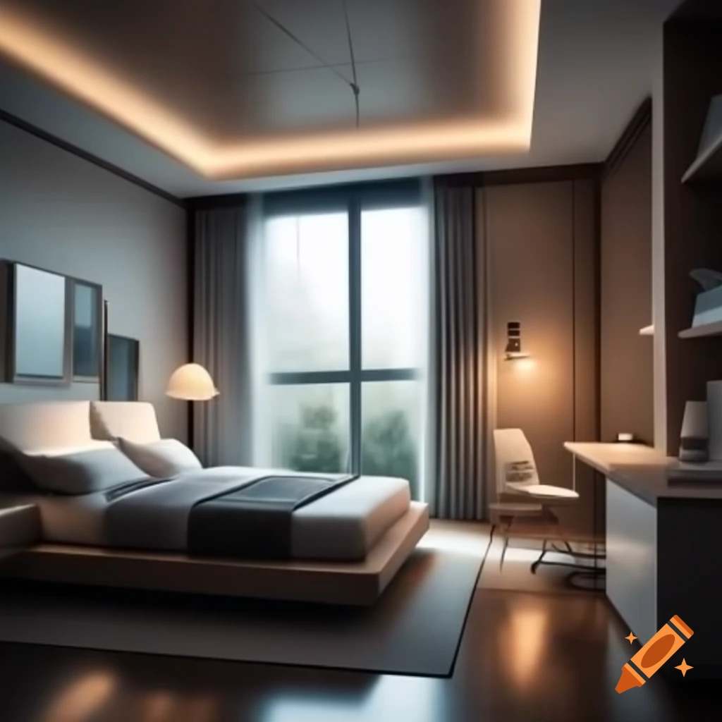 Modern interior design of a 150 sqft room