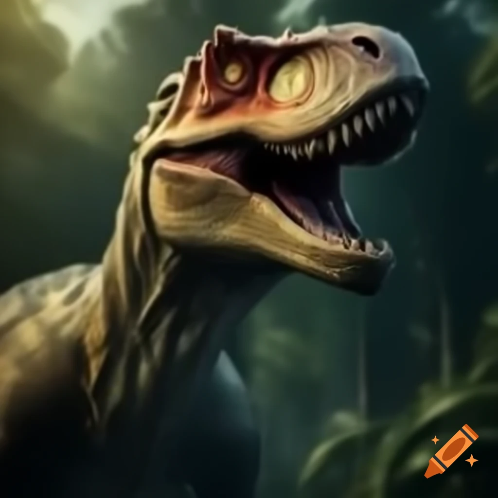 Leonardo da Vinci painting a dinosaur