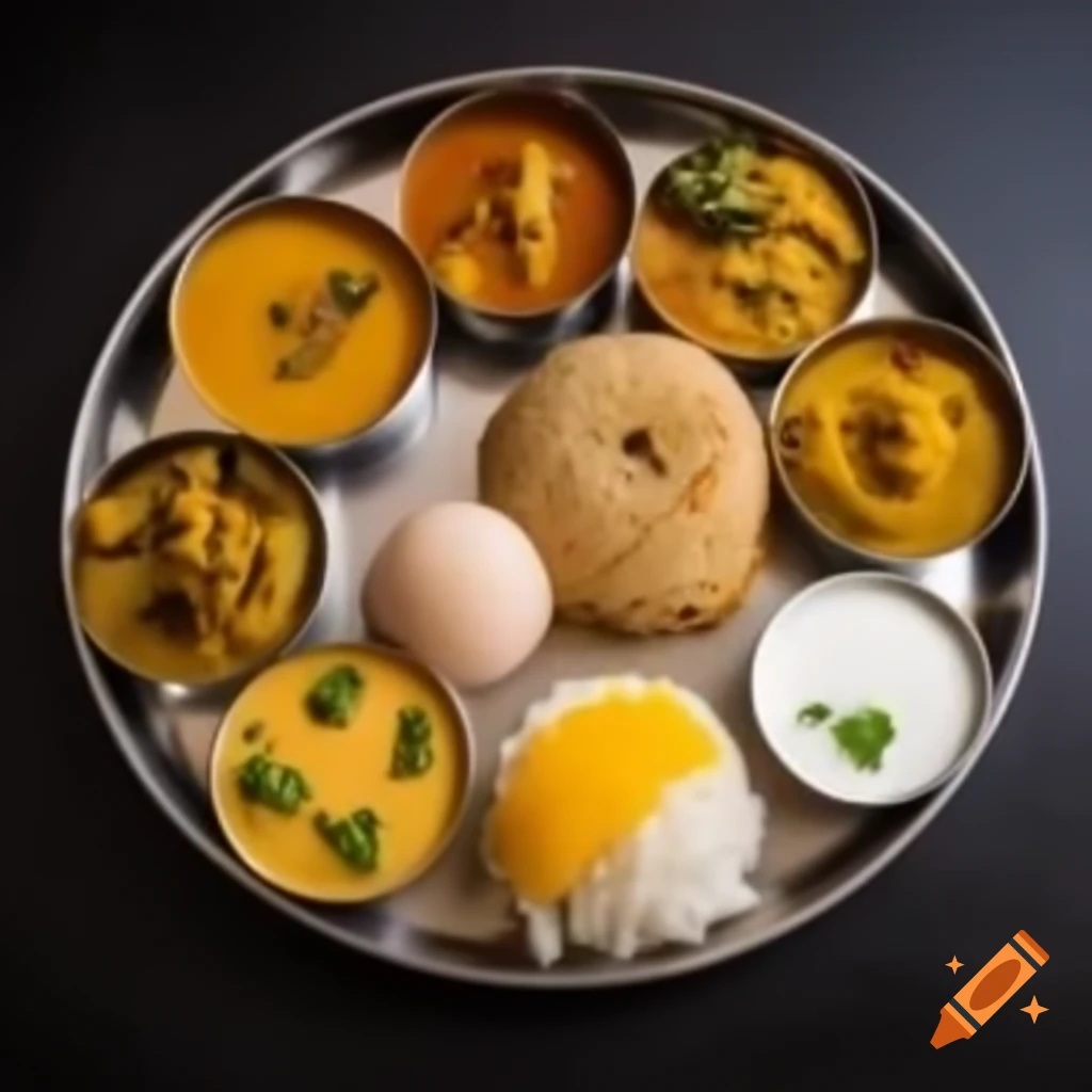 Goan food thali served in steel plate