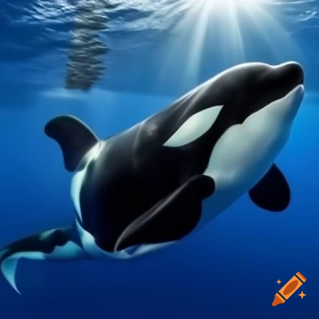 Orca swimming gracefully