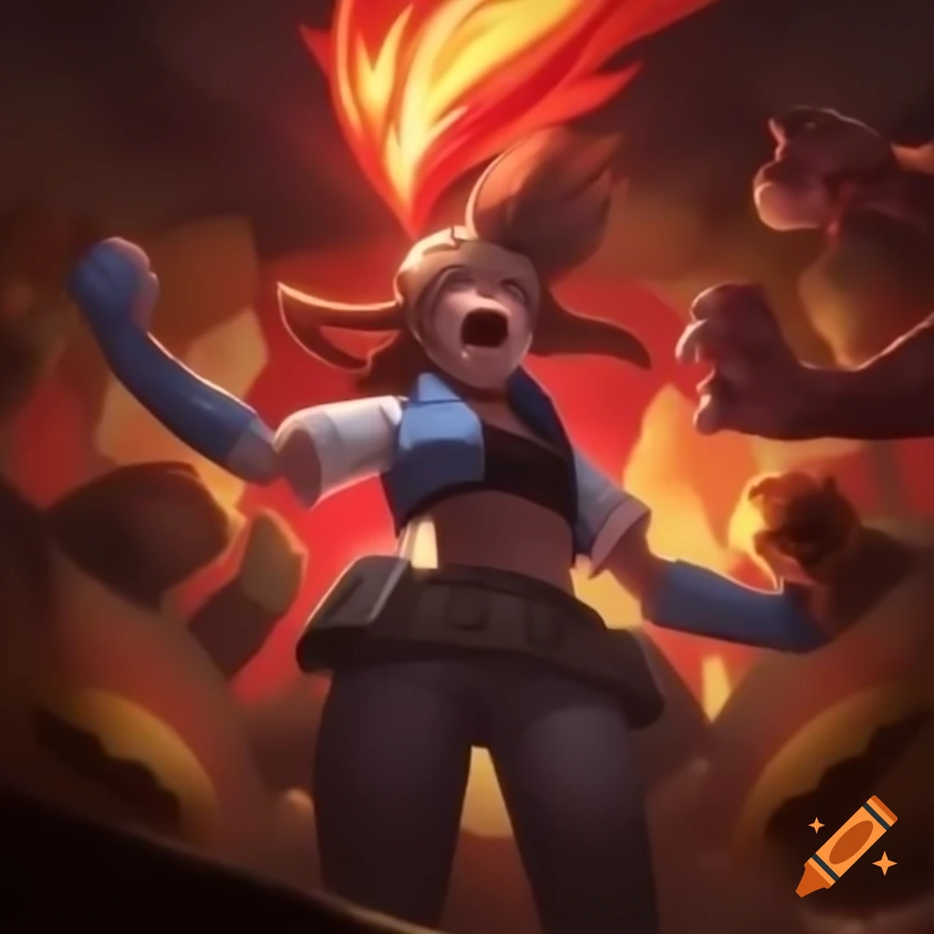 Political showdown with Marine Le Pen evoking a fiery trainer in vibrant Pokemon theme