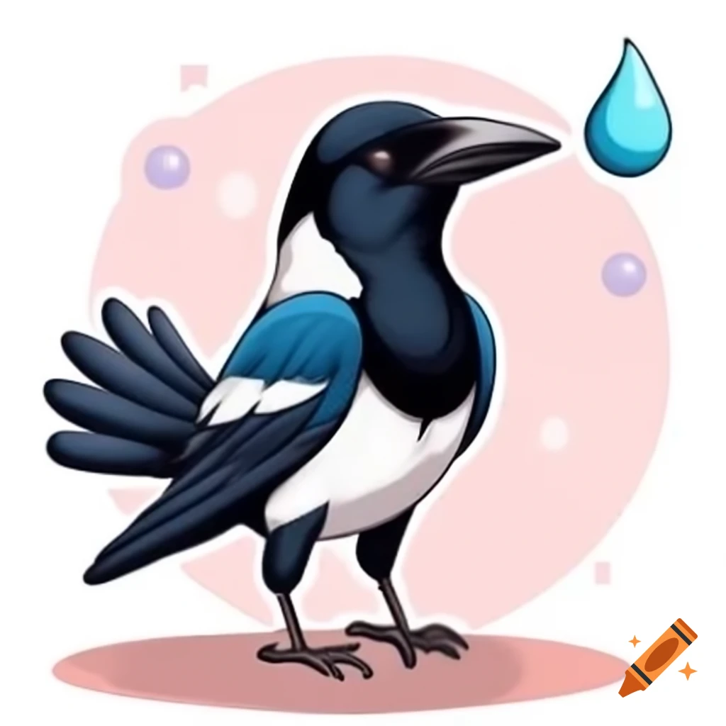 Magpie bird perched on a branch