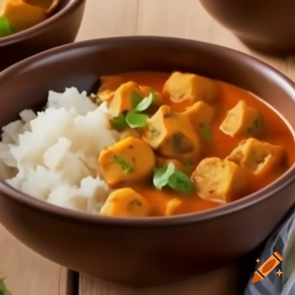 Big bowl of curry and rice