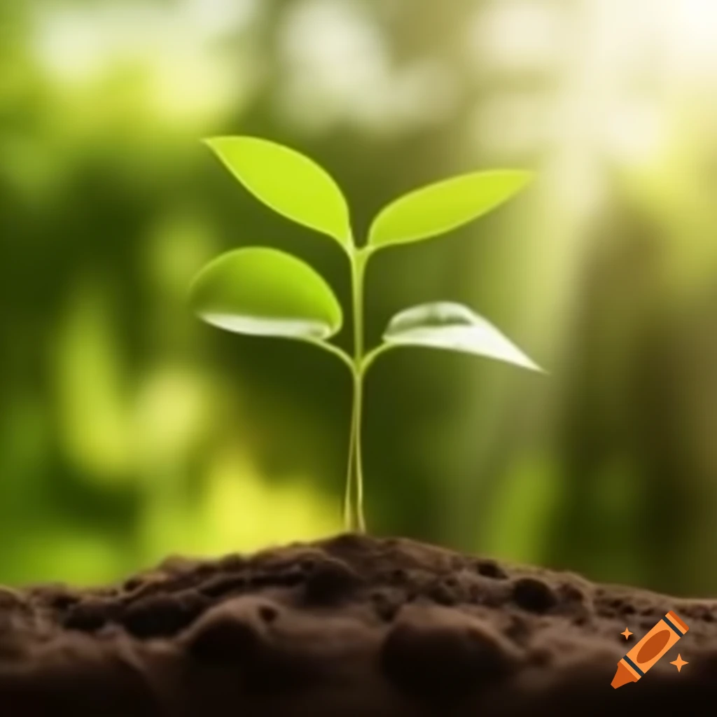 Plant growth process involving soil, water, nutrients, air, and sunlight