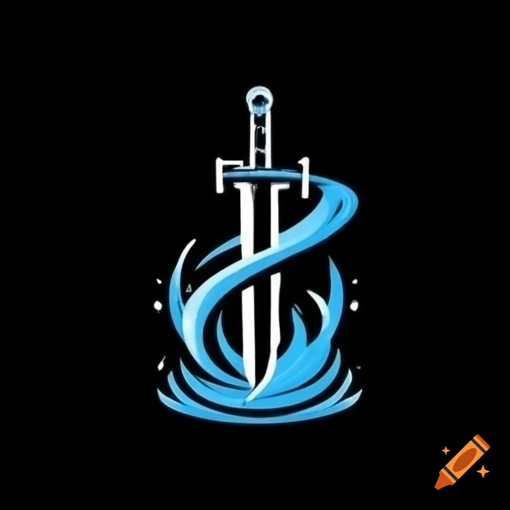 Logo featuring a sword symbolizing water cleaning