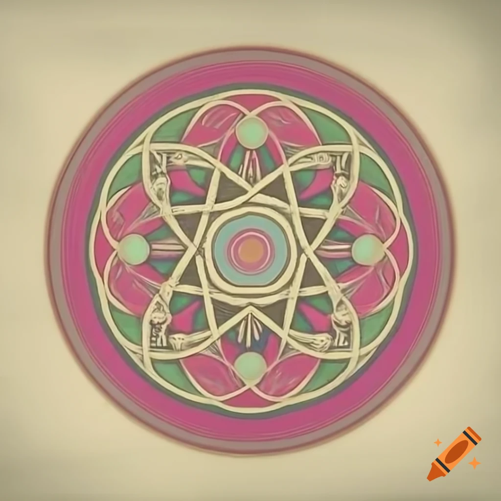 Psychedelic Celtic mandala inspired by Carl Jung and Hilma af Klint