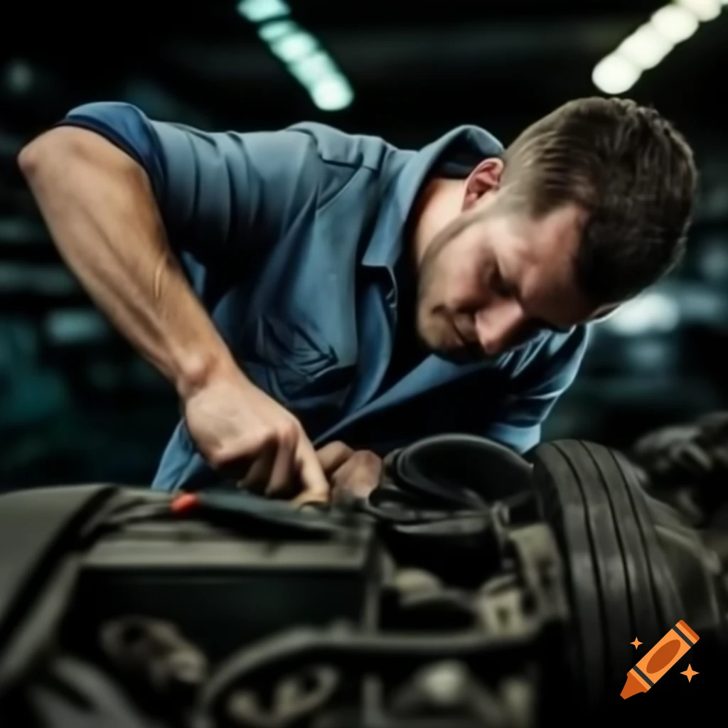 Mechanic repairing a seaship