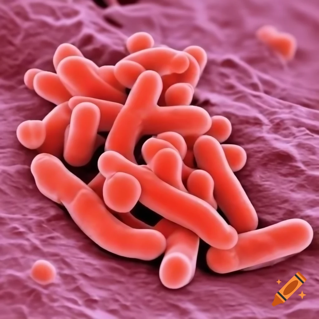 Three rough-surfaced red mycobacterium tuberculosis