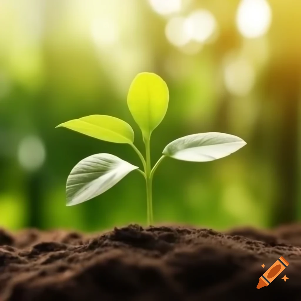 Plant growth process involving soil, water, nutrients, air, and sunlight