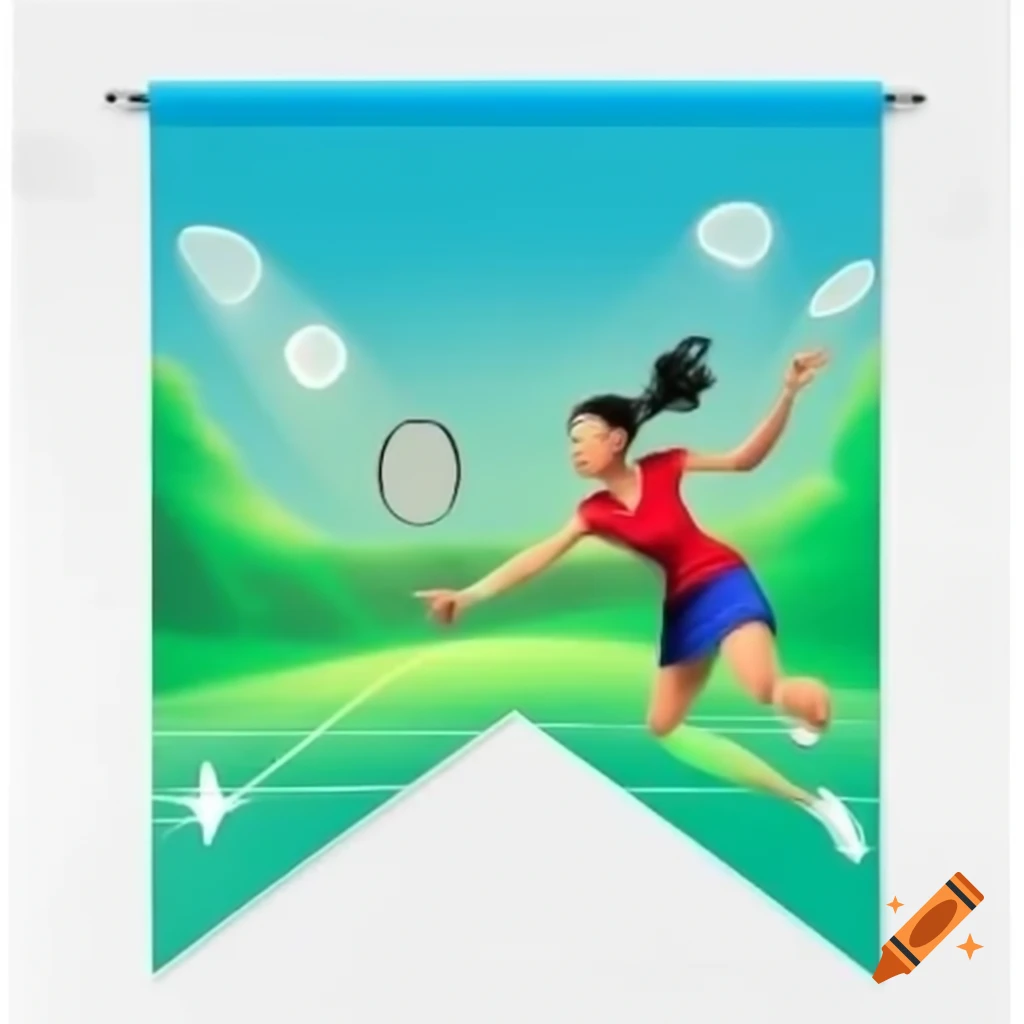 Colorful banner for Micro Badminton Cup featuring animated player
