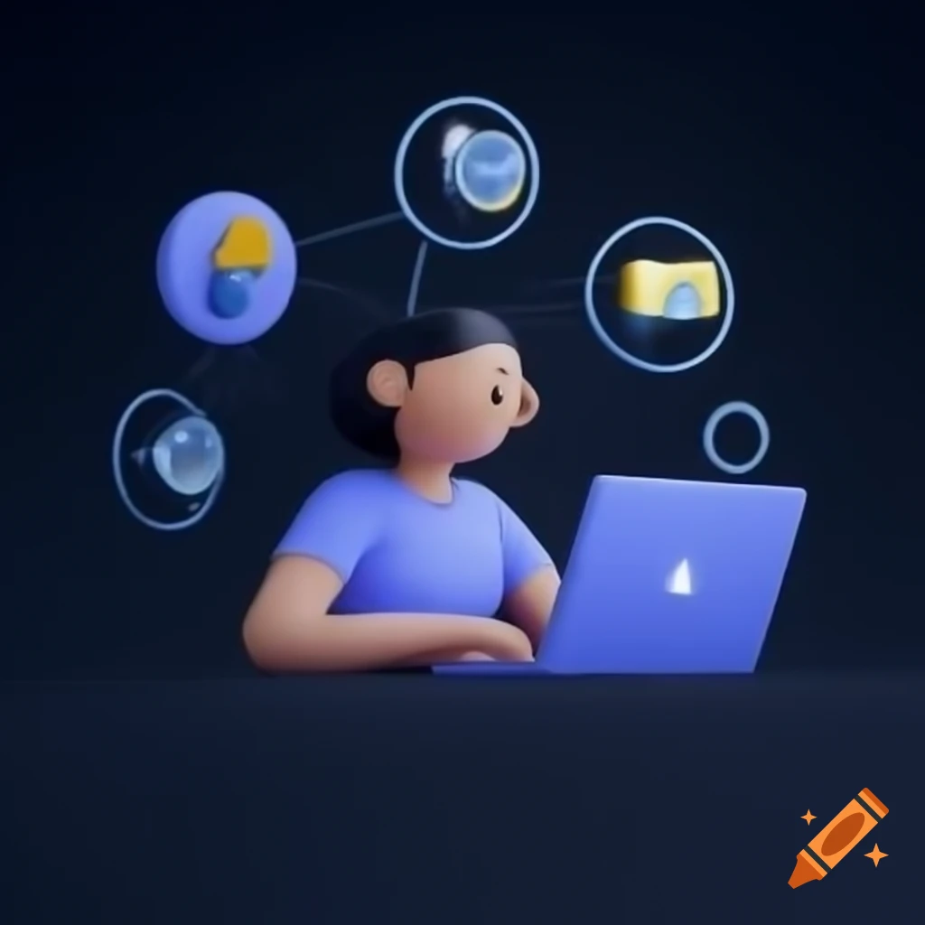 Person taking quiz on laptop with AI-generated content