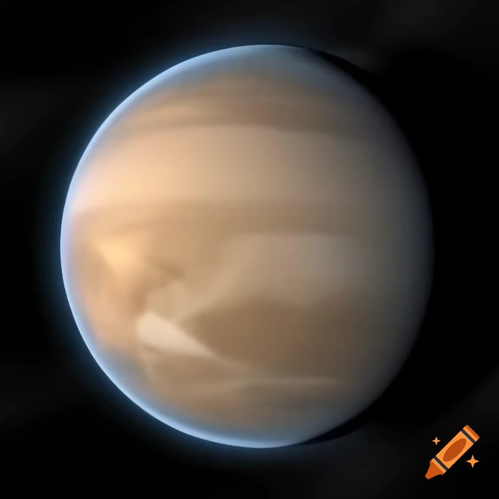 Beige planet in space with full body view