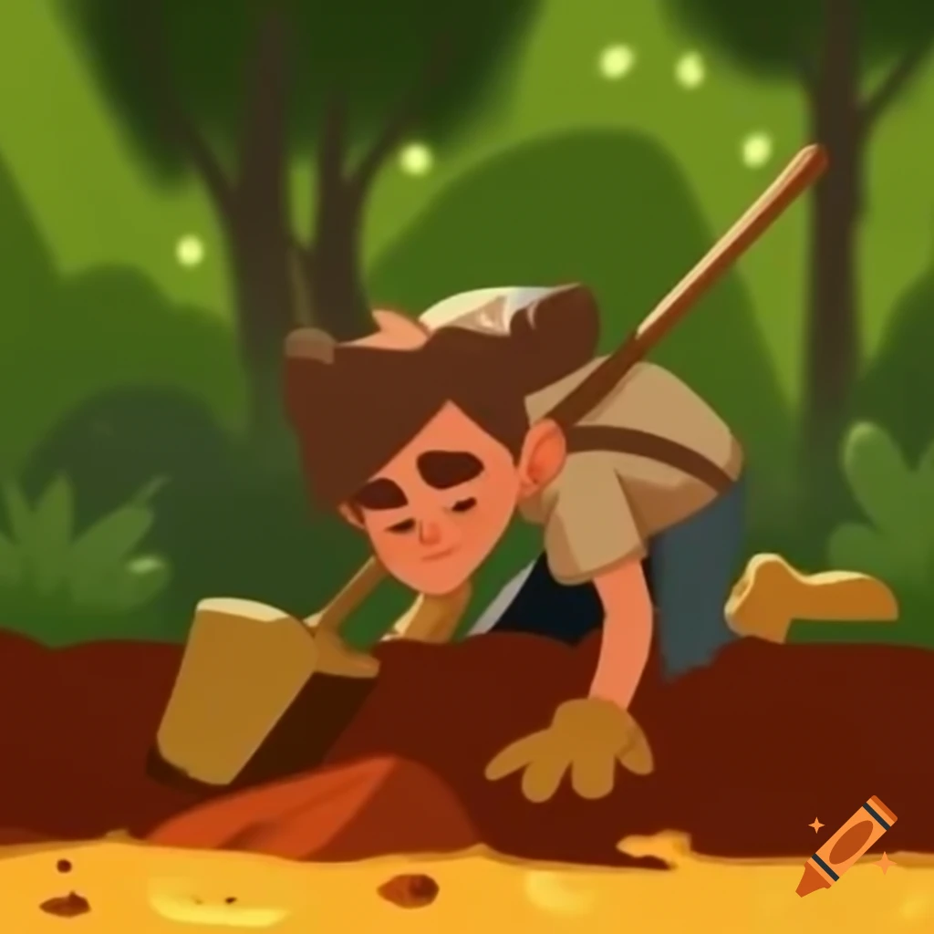 Man digging for gold