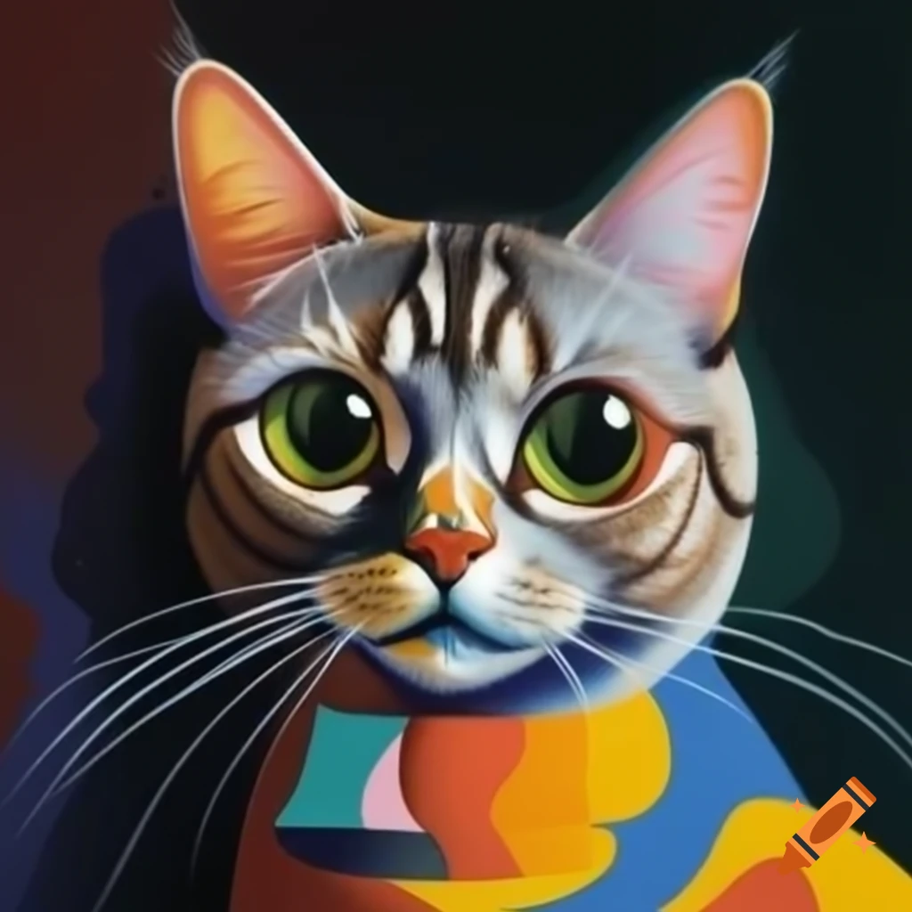 Paolo Picasso painting a cat