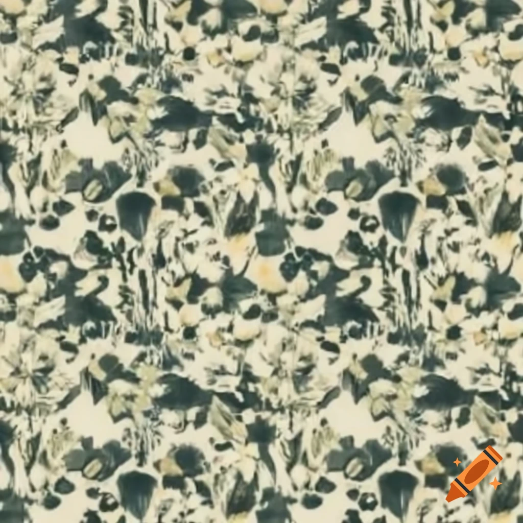 Kitsch repetitive floral print inspired by the 80s