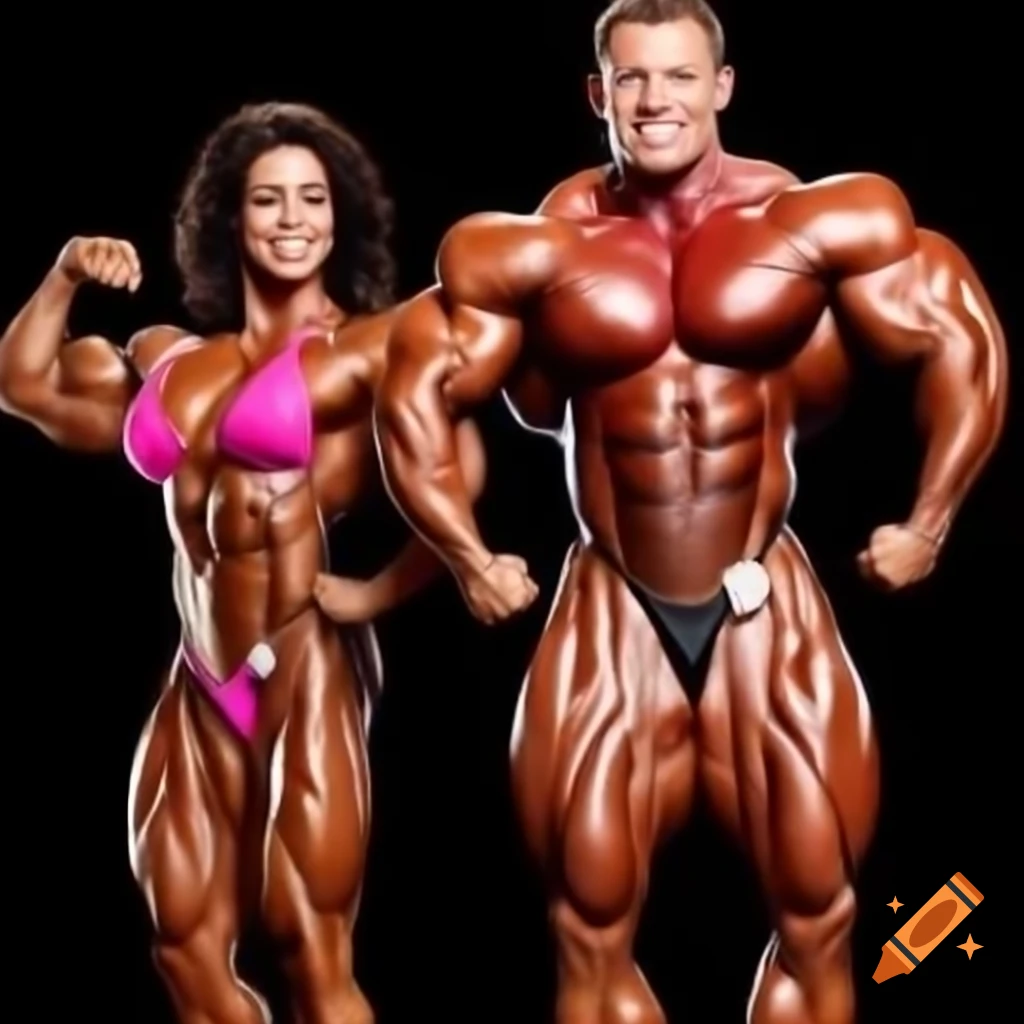 Muscle woman and man showcasing fitness and strength on craiyon