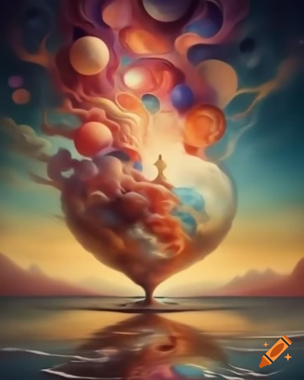 Surrealism artwork featuring dream-like elements