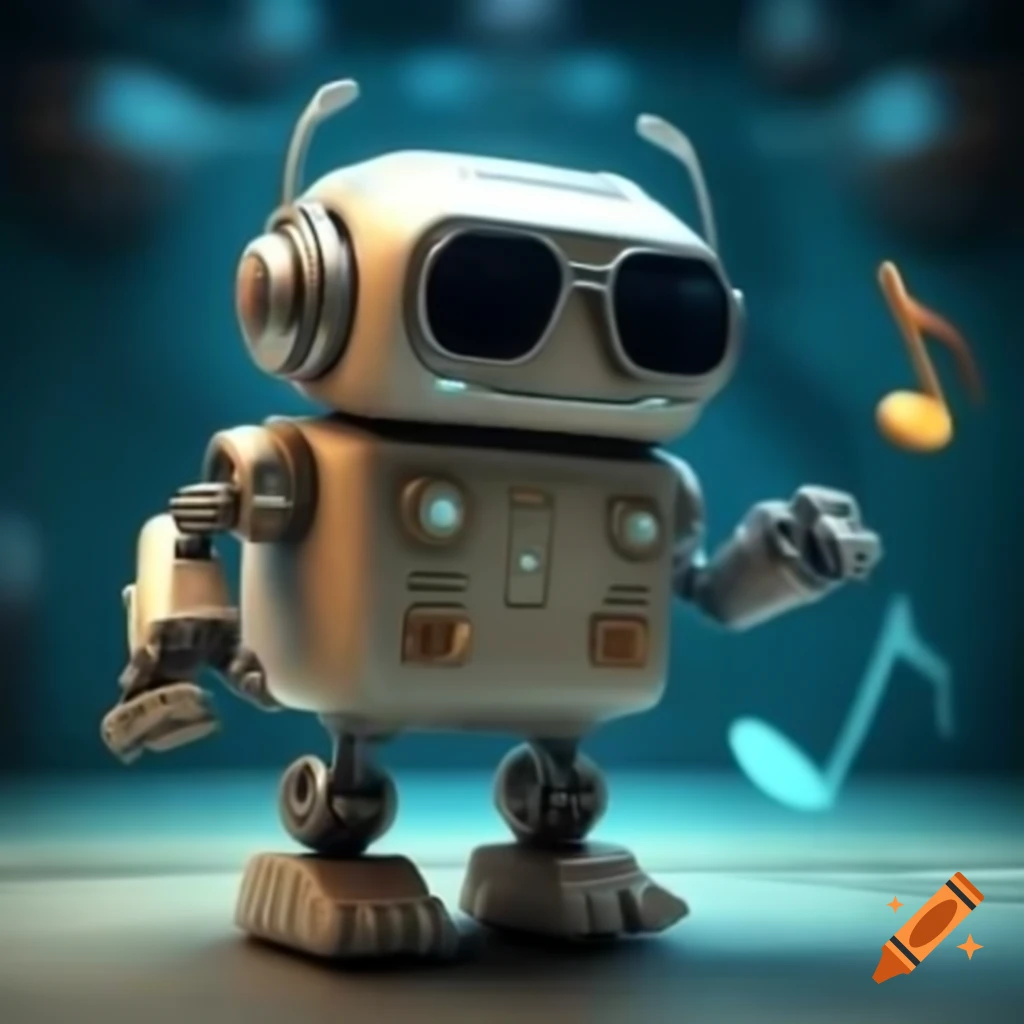 Robot dancing with sunglasses