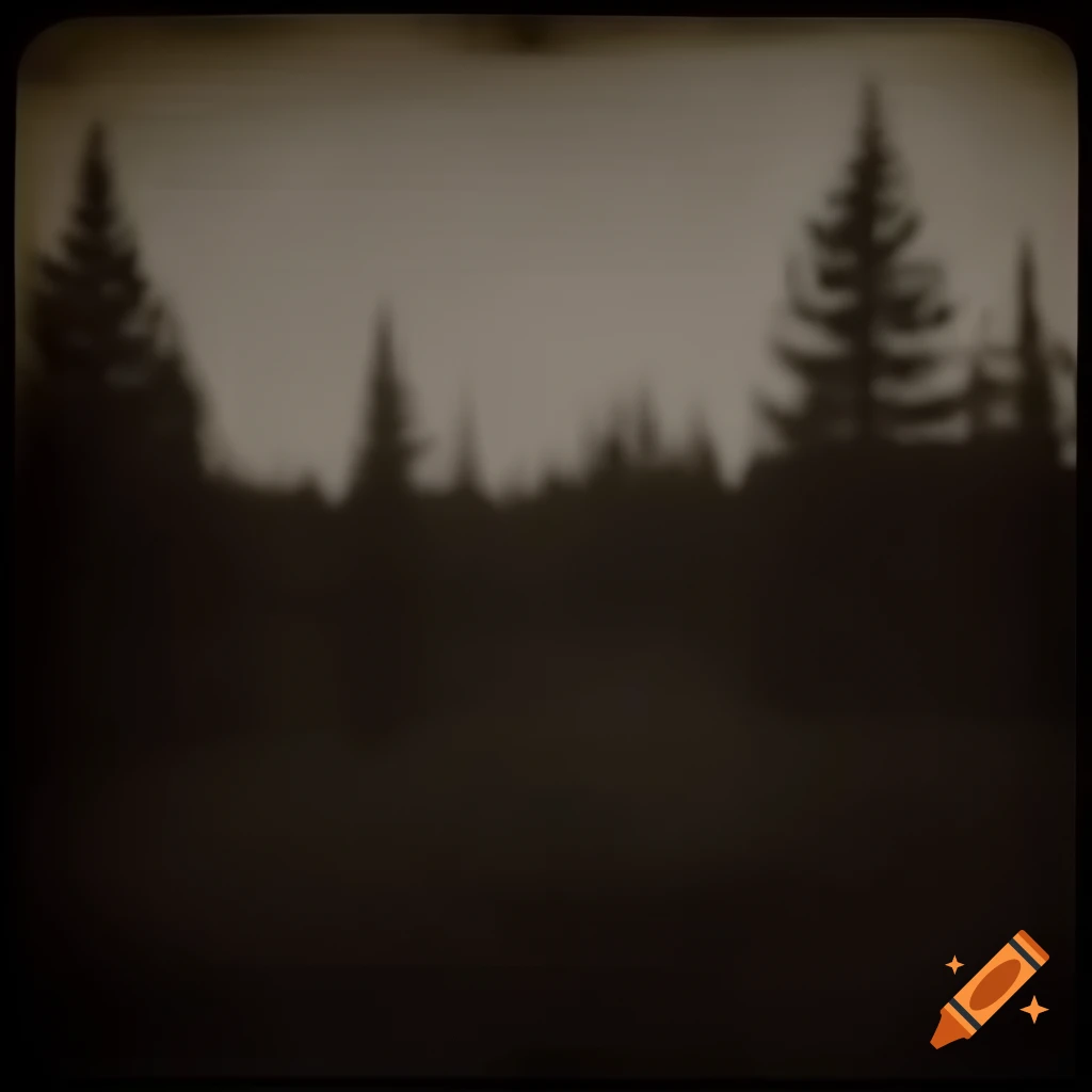 Dark vintage forest landscape