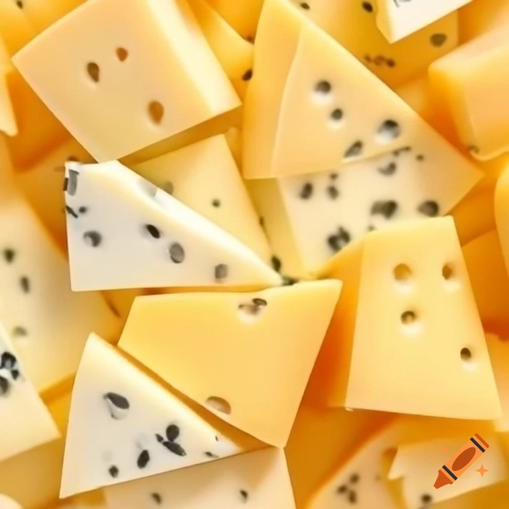 Variety of cheese displayed on background