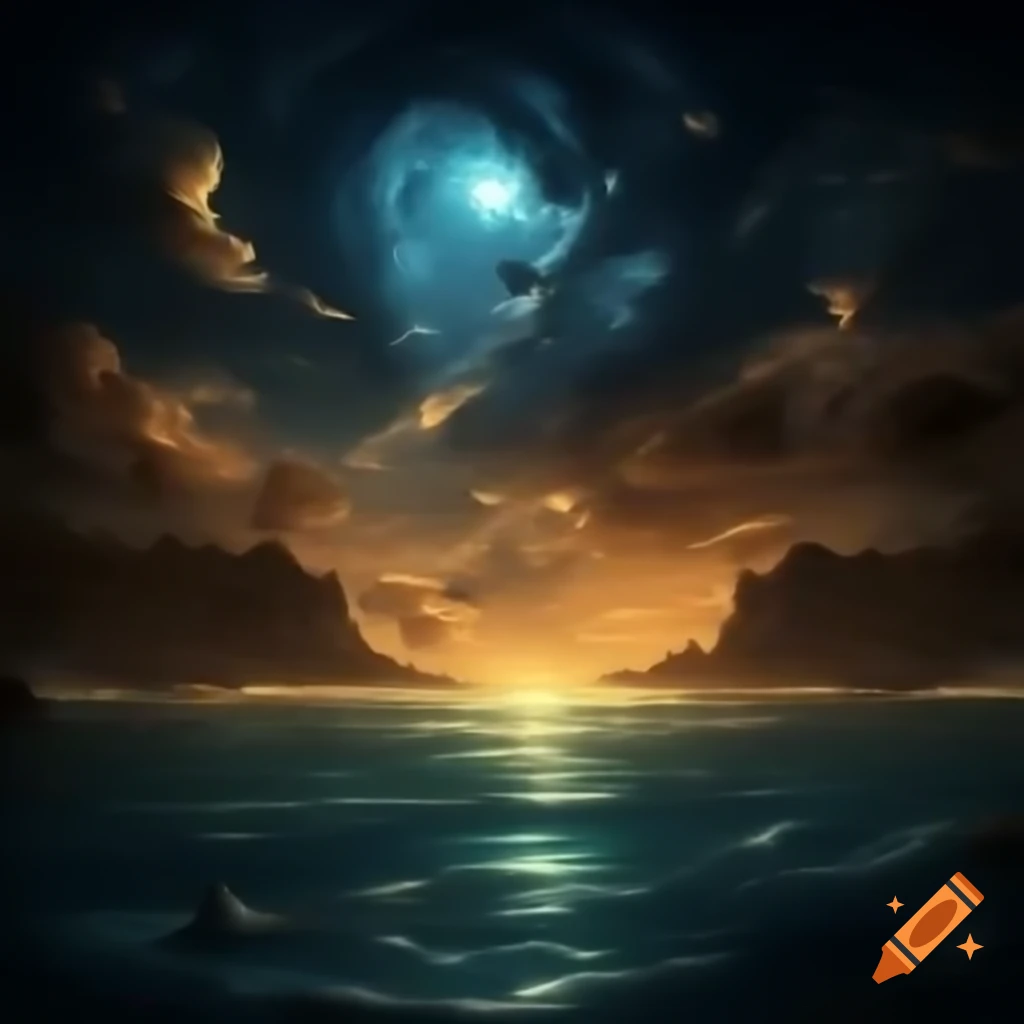 Abstract representation of shimmering golden light resembling a sea