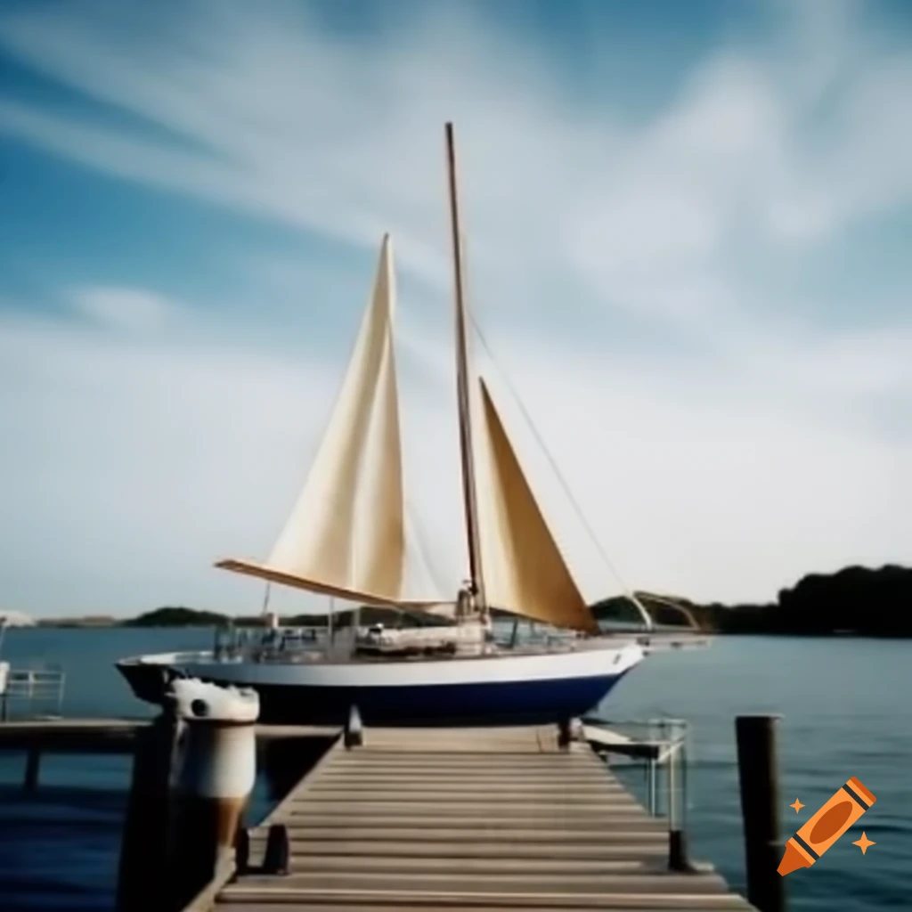 Sailing boat docked at harbor