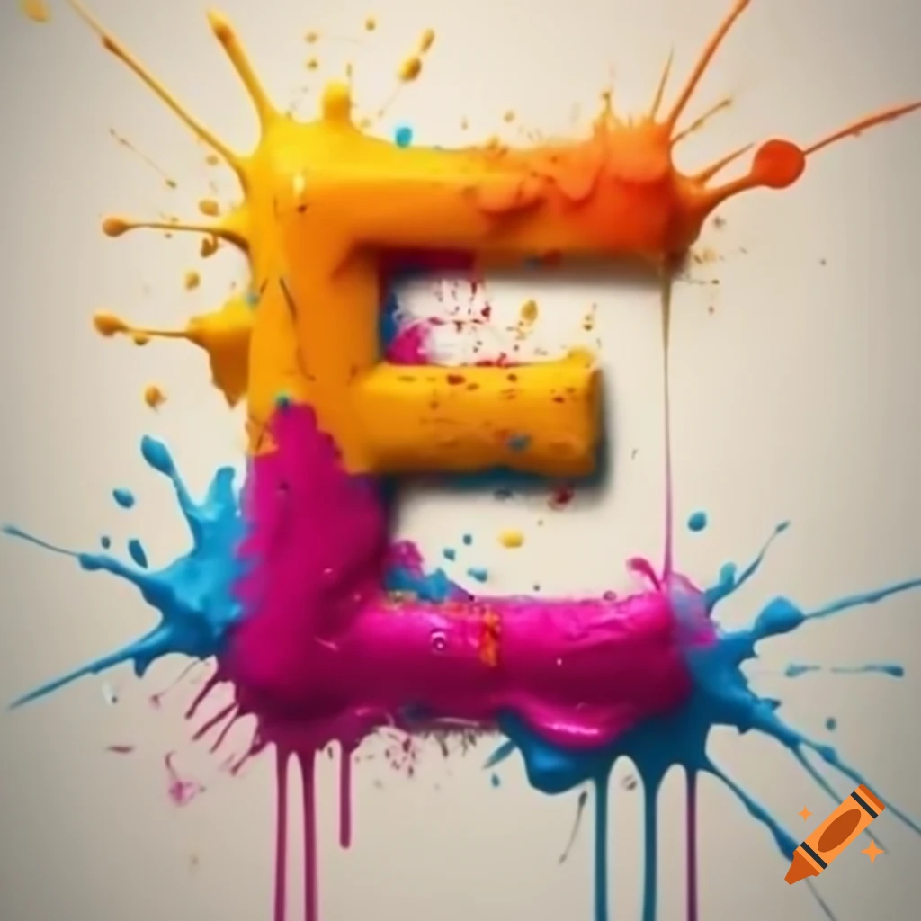 The letter A designed in bright, splashy paint