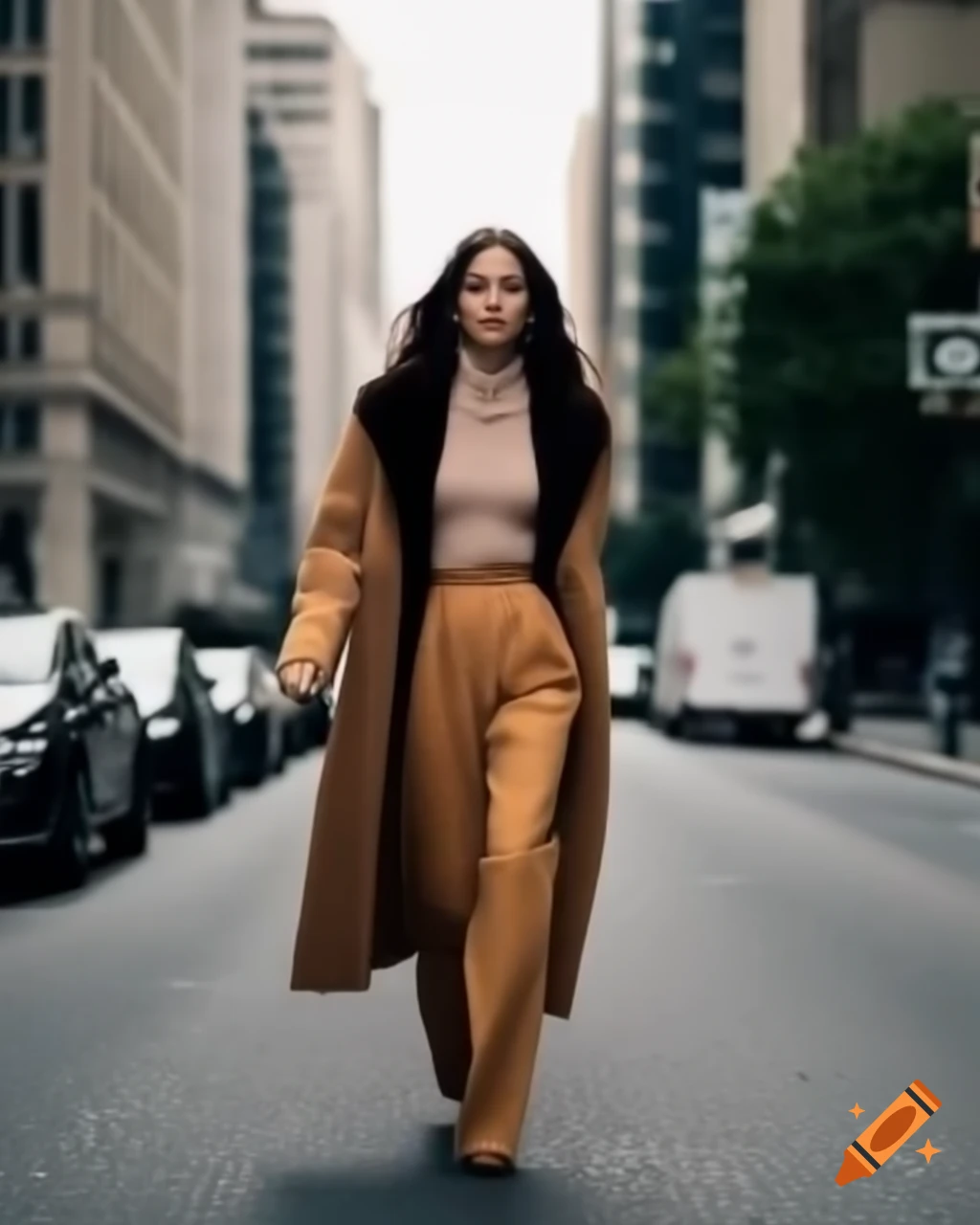 Beautiful woman walking in urban streets
