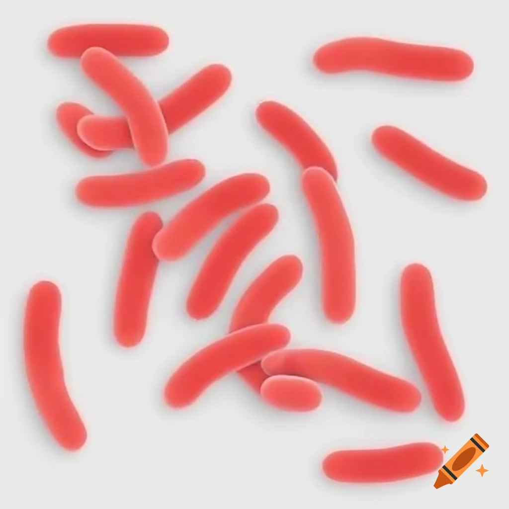 Microscopic view of red mycobacterium tuberculosis with rough surface