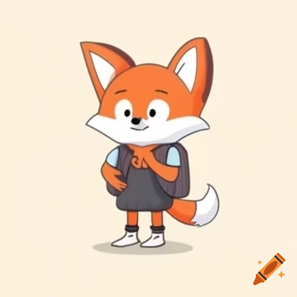 Fox character in hat, bag, and shoes designed for a book cover