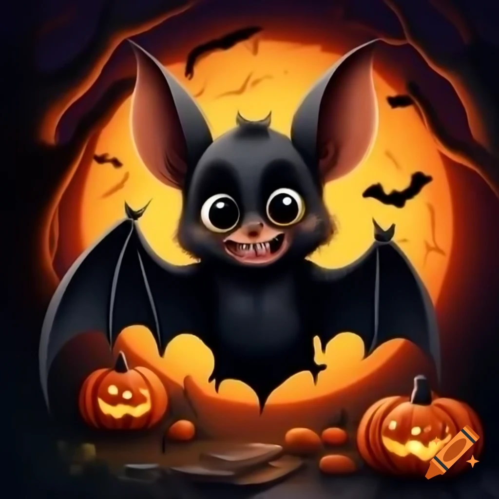 Humorous bat design for Halloween