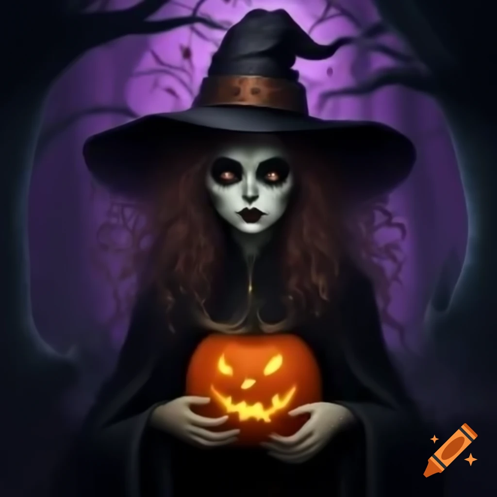 Scary witch character