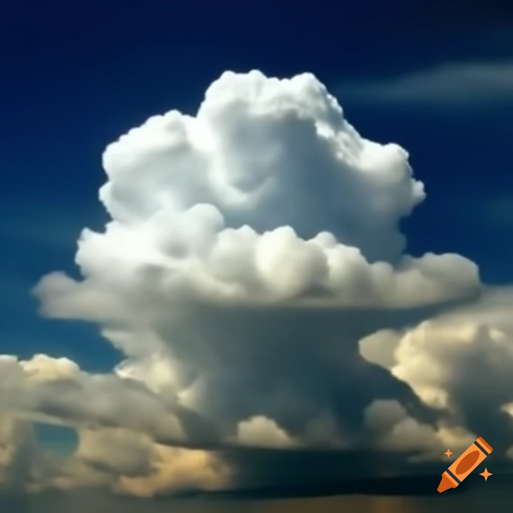 Fluffy white cloud in the sky
