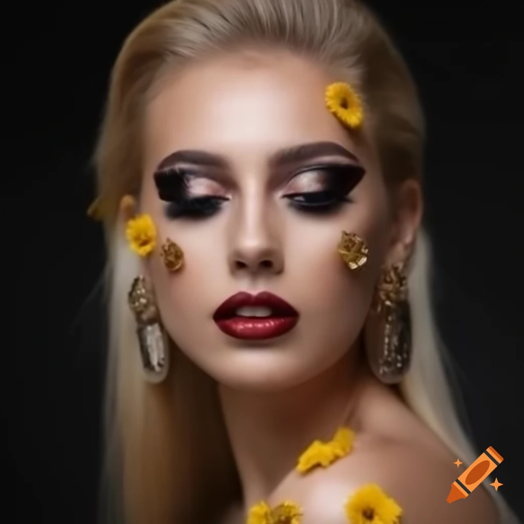 Portrait of an elegant woman with asymmetrical blonde hair