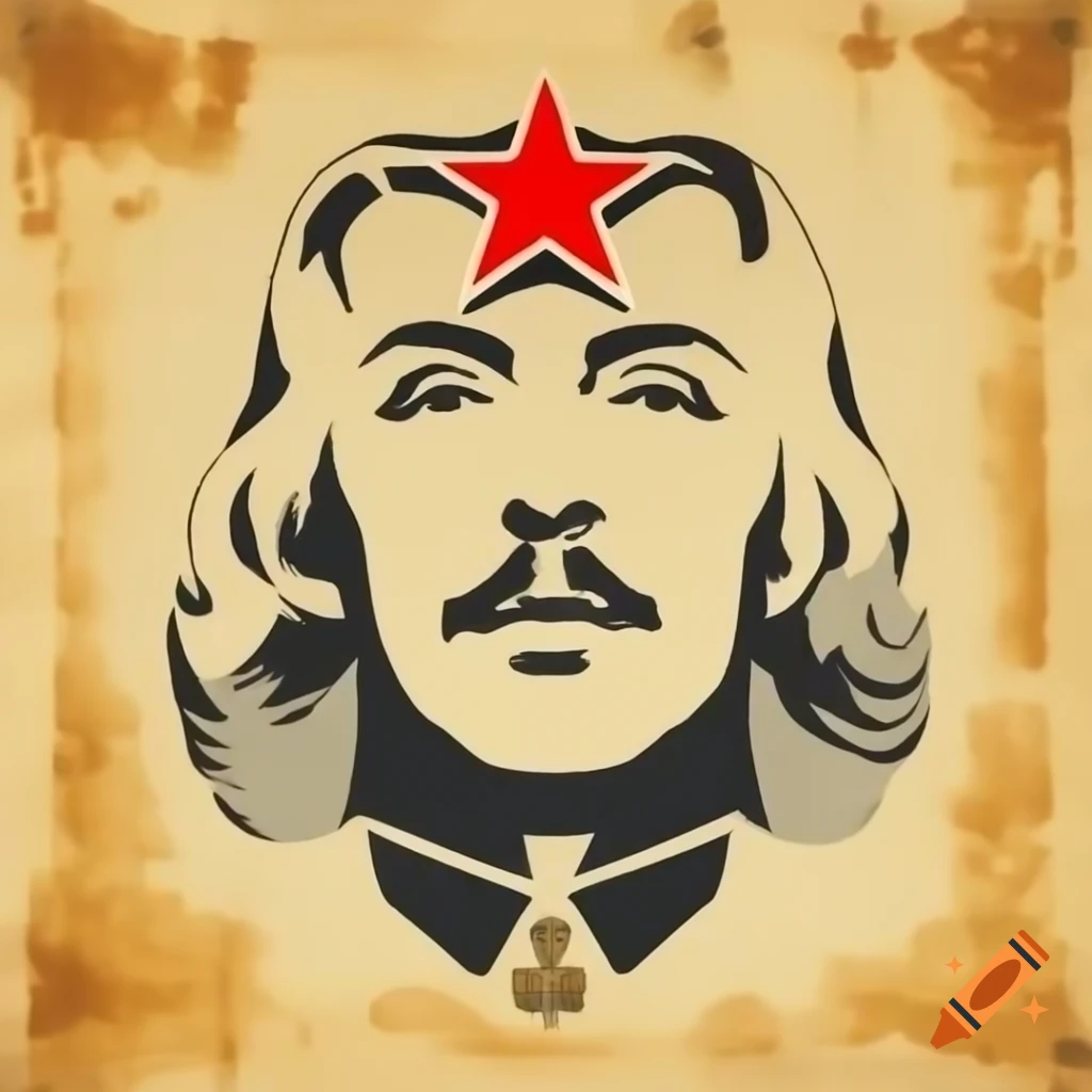 Graphic art representing Soviet revolutionary spirit on vintage poster