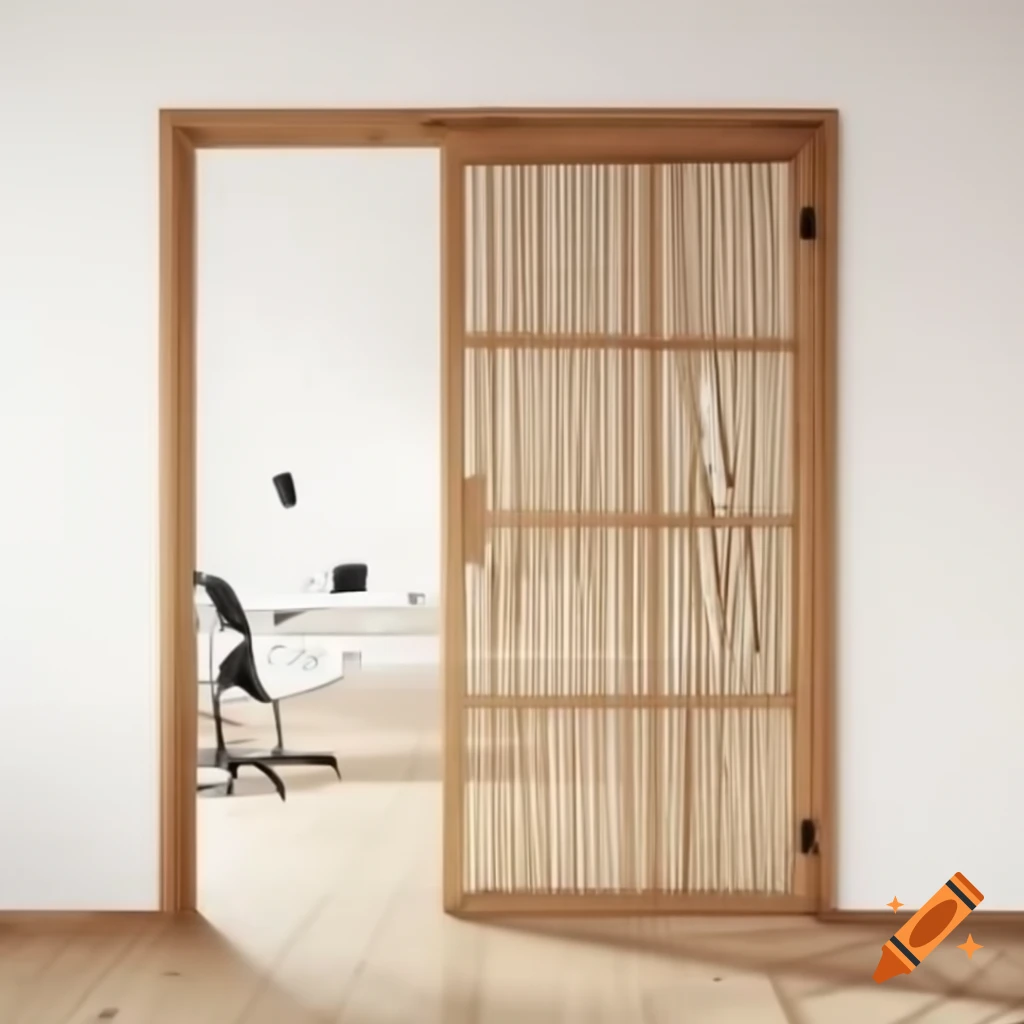 Sustainable bamboo single rail door with modern minimalism and innovative oriental touch