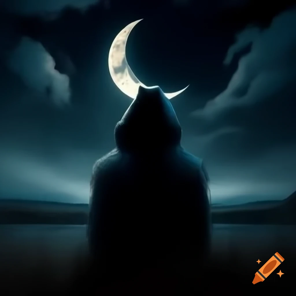 Creepy half crescent moon