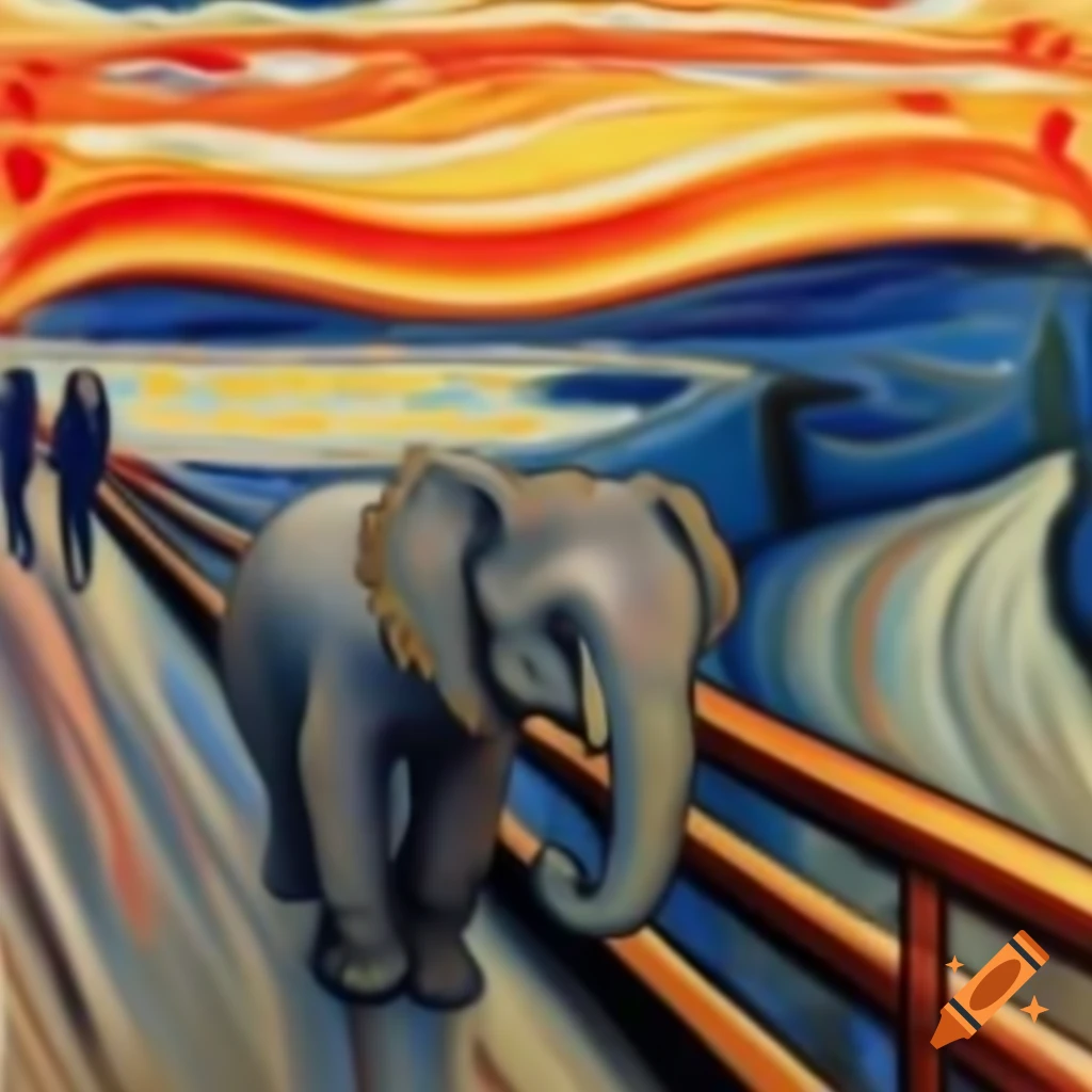 Edvard Munch painting of an elephant