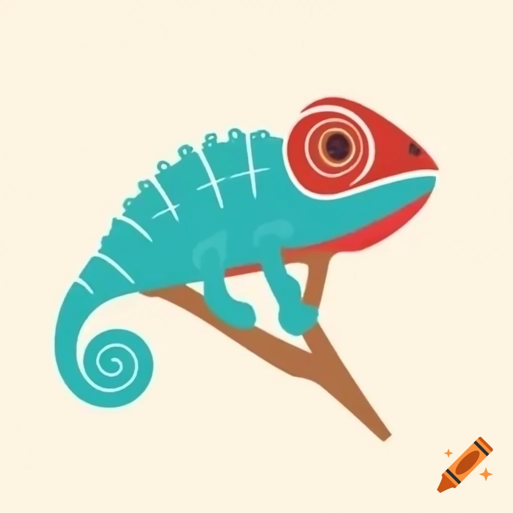 Chameleon changing colors for camouflage