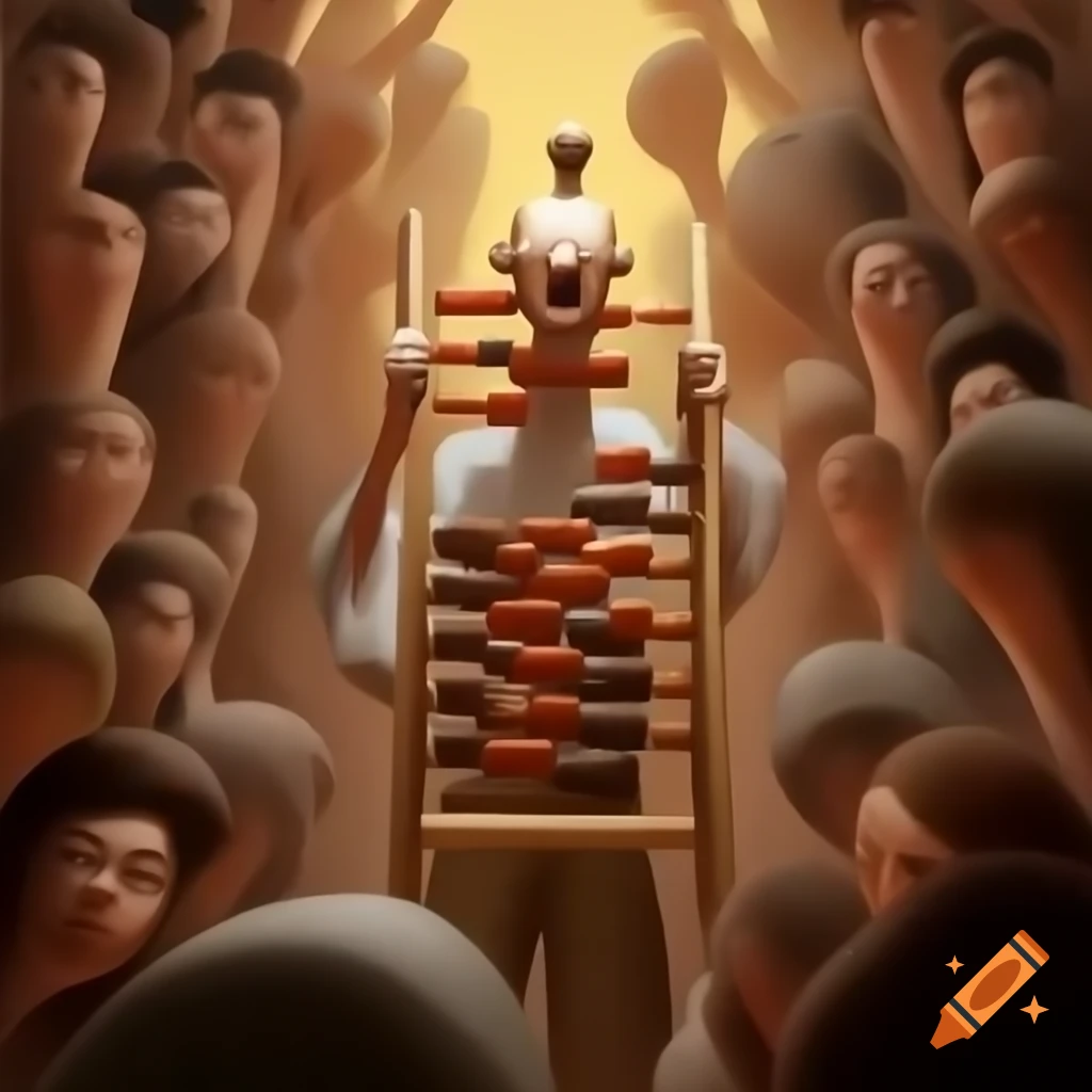 Mathmagician using abacus to create geometric patterns and numerical expressions for an audience