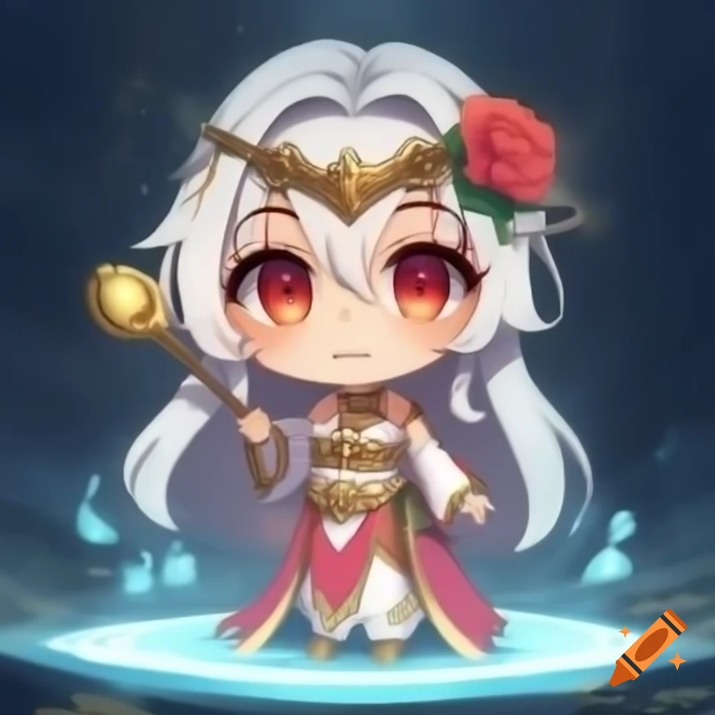 Chibi anime goddess character design