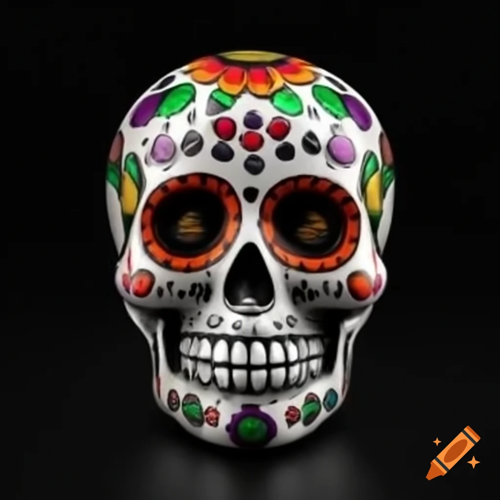 Punk rock D\u00eda de Muertos sugar skull design