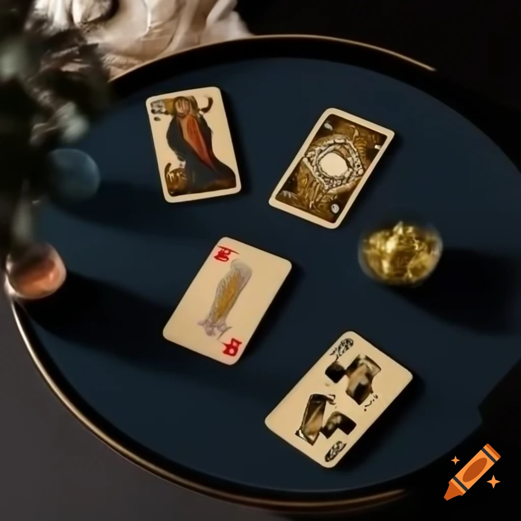 Artistic study desk mockup with tarot cards in dark academia aesthetic
