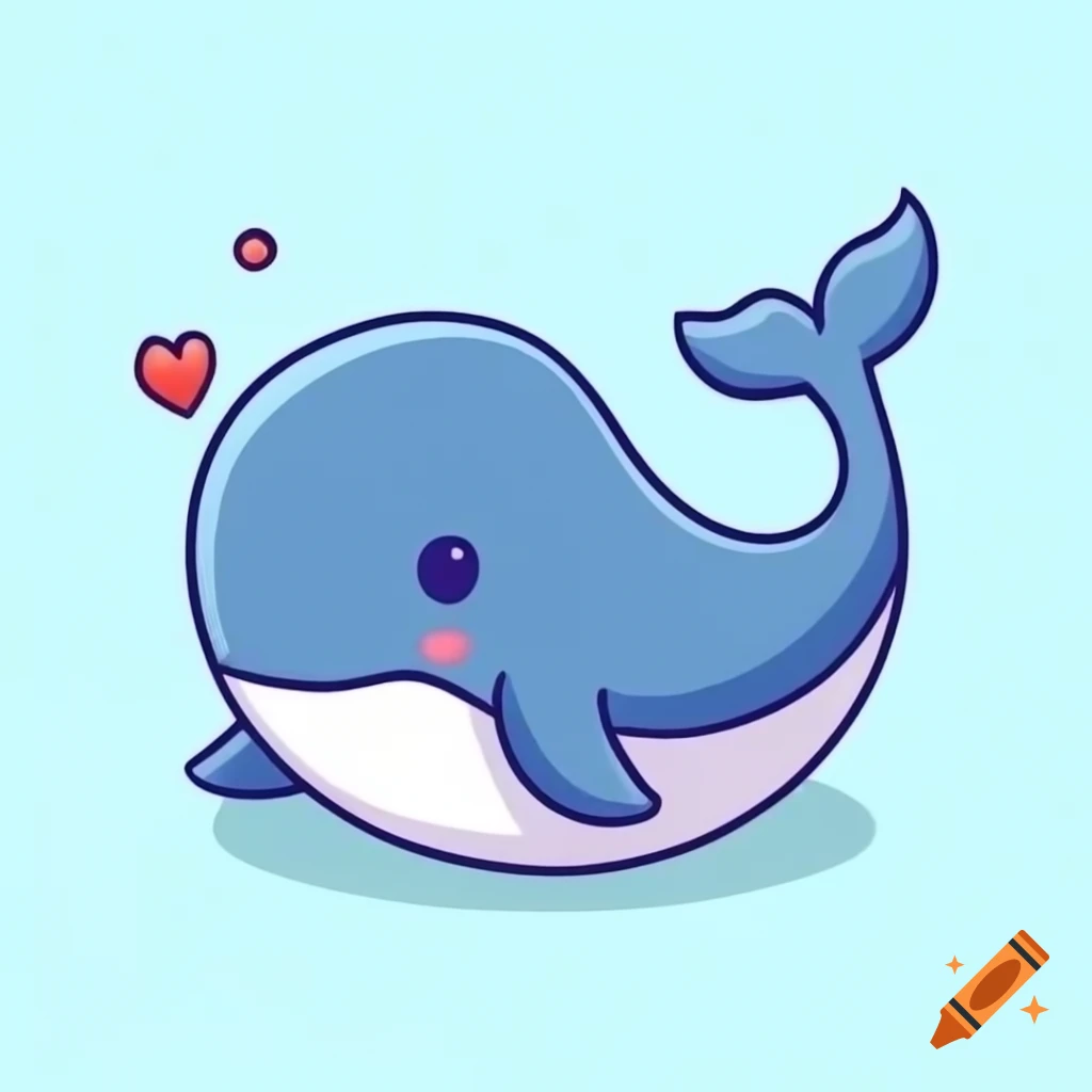 Playful young docker whale swimming