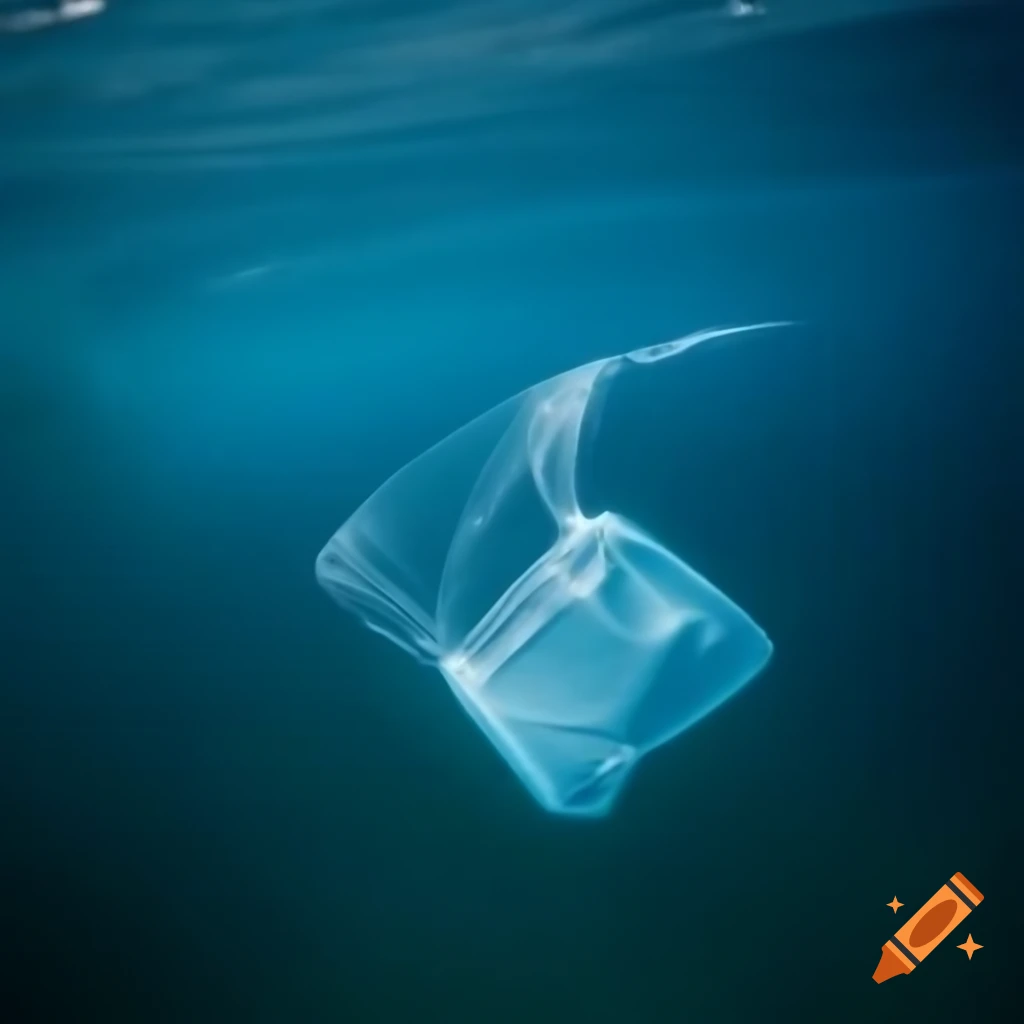 Underwater view of a rotting plastic bag resembling a fish