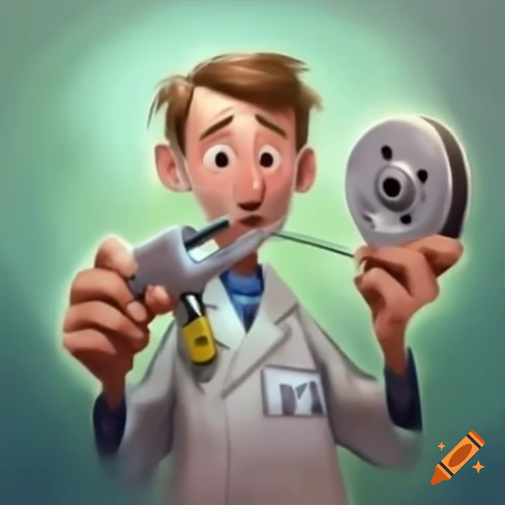Technologist holding a brake pump in hands