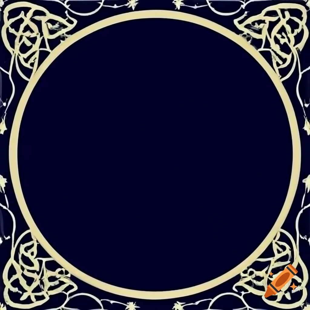 Fantasy Celtic circular frame with dark themes