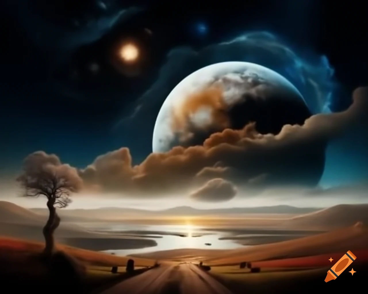 Surrealism artwork with abstract elements