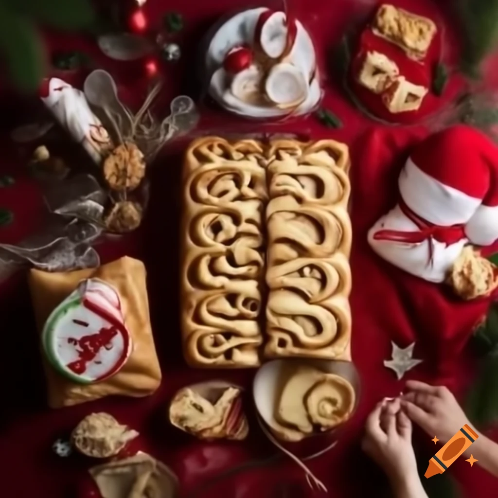 Colorful Christmas themed bakery items